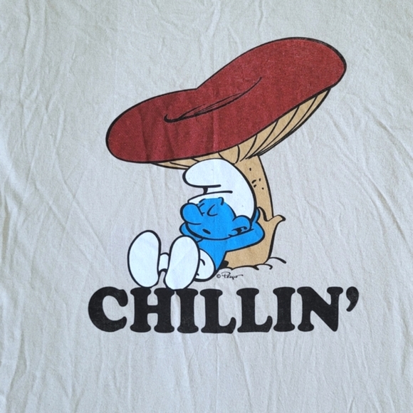 Brisco Brands Lazy🥱 Smurf💙 "Chillin'" Graphic Tee👕 - NWT - Picture 3 of 11